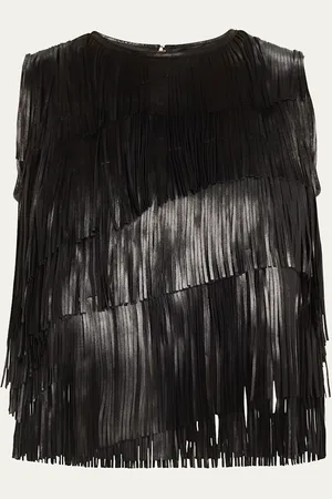 ULLA JOHNSON Leonie Leather Fringe Top
