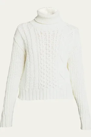 Moncler Cable-Knit Wool Turtleneck Sweater