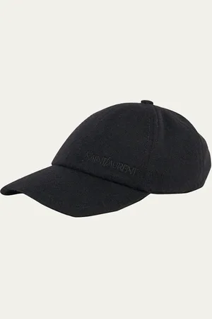 Saint Laurent Vintage Cashmere Logo-Print Baseball Cap