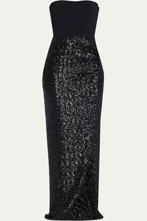 CHIARA BONI Baloc Strapless Sequin Column Gown