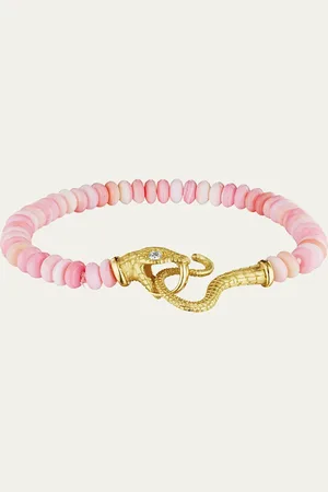 Anthony Lent 18K Yellow Serpent Bracelet with Conch Shells and Diamonds