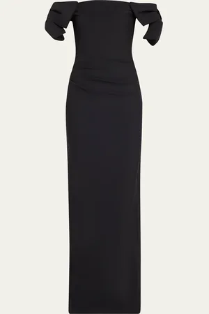CHIARA BONI Bunjirai Off-Shoulder Bow Column Gown