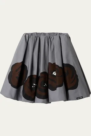 Miu Miu Rose Print Knee Skirt