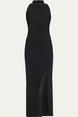 CHIARA BONI Settariella Satin-Trim Jersey Column Gown