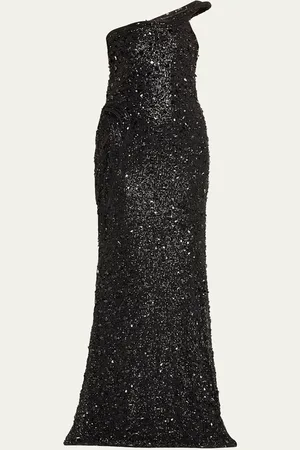 Gaurav Gupta The Celestial One-Shoulder Sequined Crystal Sculpted Gown