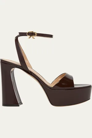 Gianvito Rossi Nuit Leather Ankle-Strap Platform Sandals