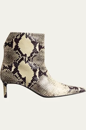 Khaite Ona Python-Embossed Stiletto Ankle Boots