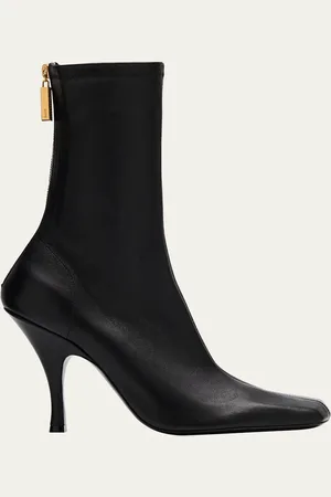 Khaite Eva Stretch Leather Ankle Booties