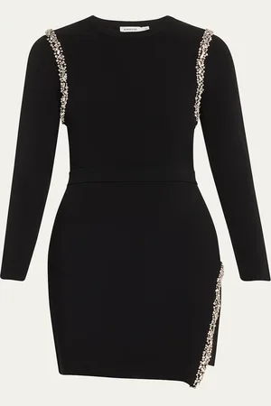 Simkhai Nyx Embellished Long-Sleeve Wrap Dress