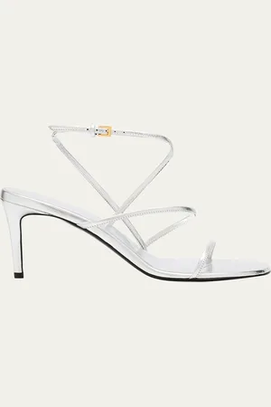 Khaite Strappy Metallic Ankle-Strap Sandals