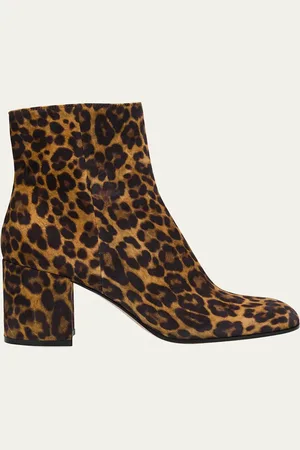 Gianvito Rossi Joelle Leopard Suede Ankle Boots
