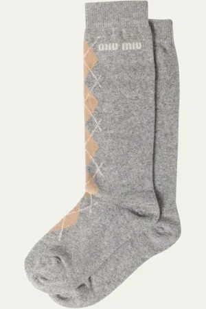 Miu Miu Argyle Pattern Wool Cashmere Socks