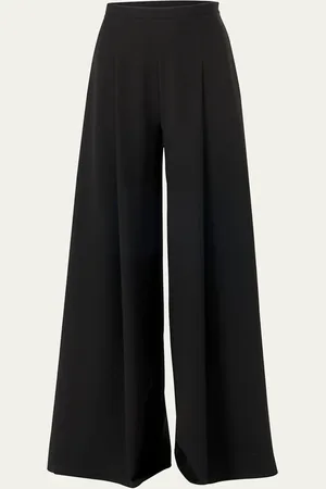 Carolina Herrera High Waist Wide Leg Pleated Pant W/Waistband