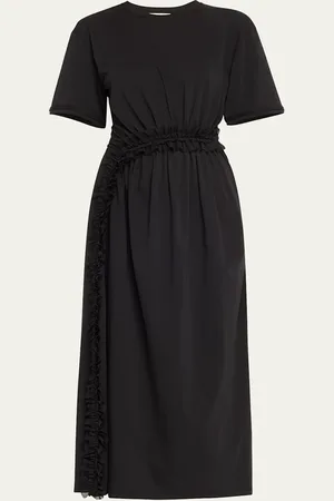 ULLA JOHNSON Lilia Ruffle Organic Cotton Midi Dress