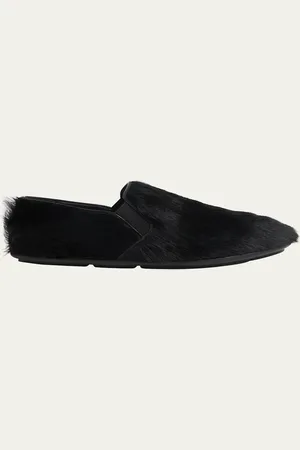 The Row Vincit Calf Hair Easy Loafers