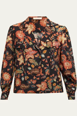 ULLA JOHNSON Florian Floral-Print Silk Blouse