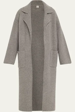 Totême Long Ribbed Wool Cardigan Coat