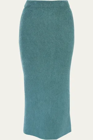 AISLING CAMPS Brushed Mohair Pencil Midi Skirt