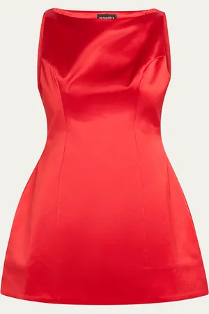 Retrofete Livie High-Neck Satin Mini Dress