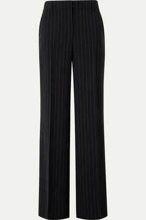 AKRIS Pinstripe Straight Wool Trousers
