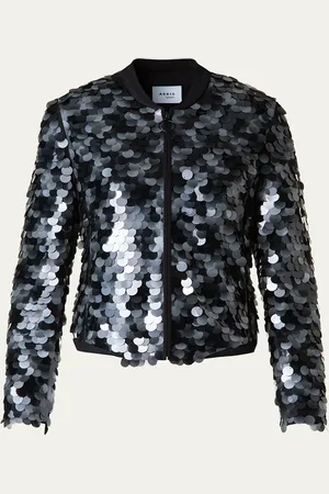 AKRIS Dot Sequined Bomber Jacket