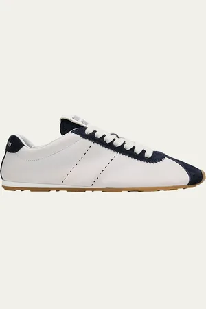 Miu Miu Bicolor Mixed Leather Low-Top Sneakers