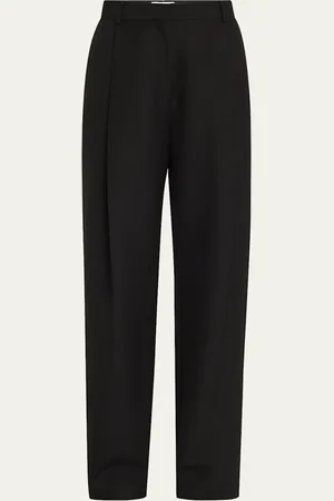 Totême Pleated Straight Wool Trousers