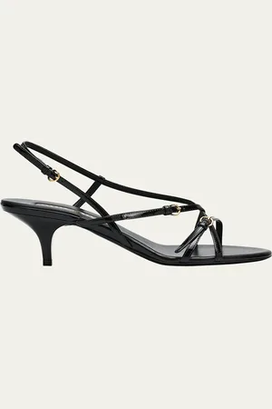 Miu Miu Vernice Strappy Leather Slingback Sandals