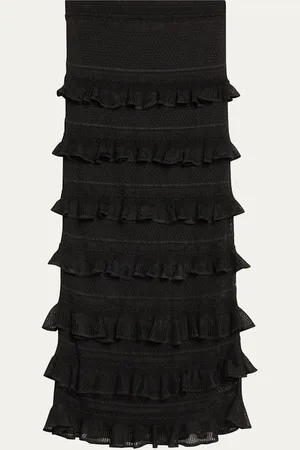 ZIMMERMANN Crush Frilled Midi Skirt