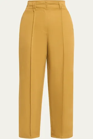 ULLA JOHNSON Lielle High-Rise Tapered Pintuck Pants