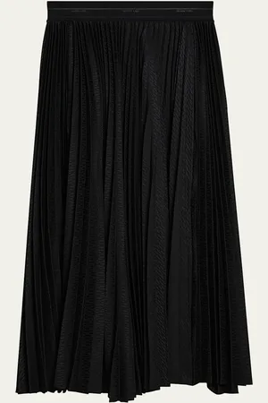 Helmut Lang Logo Waistband Pleated Maxi Skirt