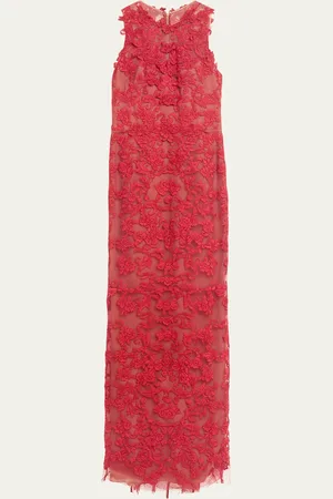 Marchesa Notte Sleeveless Lace Column Gown