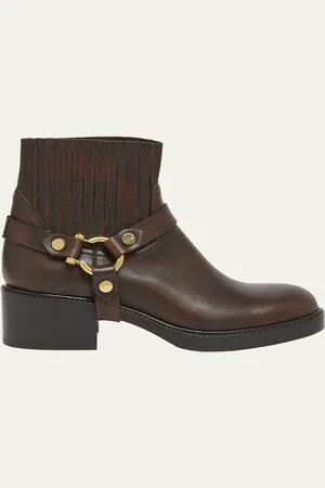 Chloé Dakota Leather Harness Moto Ankle Booties