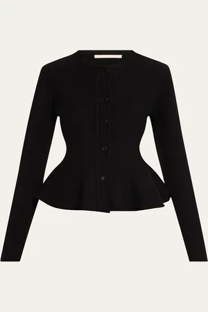 Jason Wu Boiled Wool Peplum Cardigan