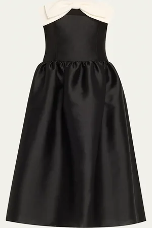 Self-Portrait Taffeta Bow Midi Dress