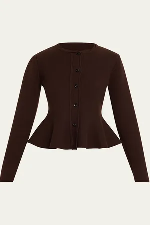 Jason Wu Boiled Wool Peplum Cardigan