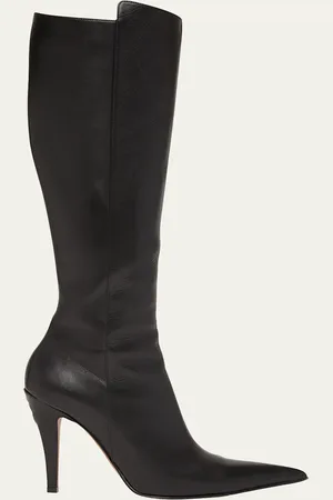 Alexander McQueen Leather Stiletto Tall Boots