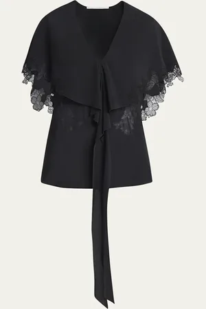 Stella McCartney Lace Cape Silk Blouse