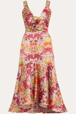 Silvia Tcherassi Saskya Printed High-Low Midi Dress