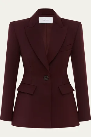 ALEX PERRY One-Button Fitted Wool Suiting Blazer