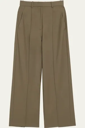 Heirlome Antonella Wide-Leg Wool Twill Trousers