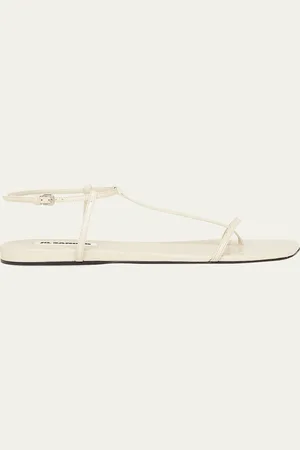 Jil Sander Leather T-Strap Sandals
