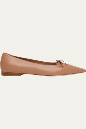 MALONE SOULIERS Hedy Nappa Leather Lace-Up Pointed Toe Flats