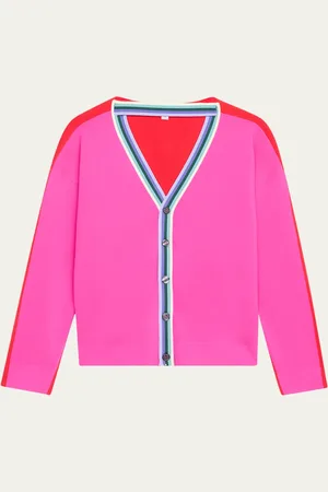 Christopher John Rogers Colorblock Convertible Wool Cardigan