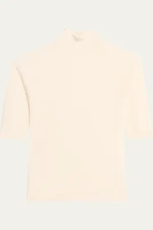 Majestic Elbow-Sleeve Turtleneck Sweater