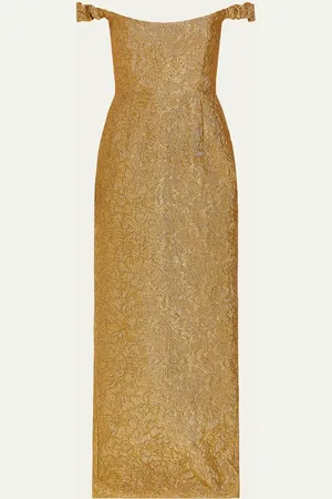 Markarian Yolanda Off-Shoulder Brocade Gown