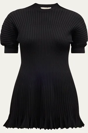 ULLA JOHNSON Talie Ribbed Puff-Sleeve Mini Dress