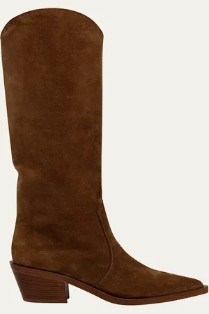 Gianvito Rossi Suede Tall Western Boots