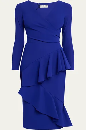 CHIARA BONI Bodycon Ruffle Midi Dress