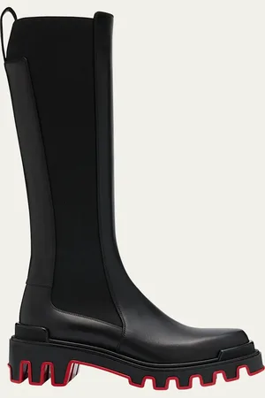 Christian Louboutin Dune Leather Red Sole Knee Boots